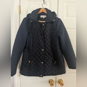 Anne Klein Navy Quilted Puffer Jacket